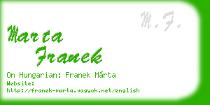 marta franek business card